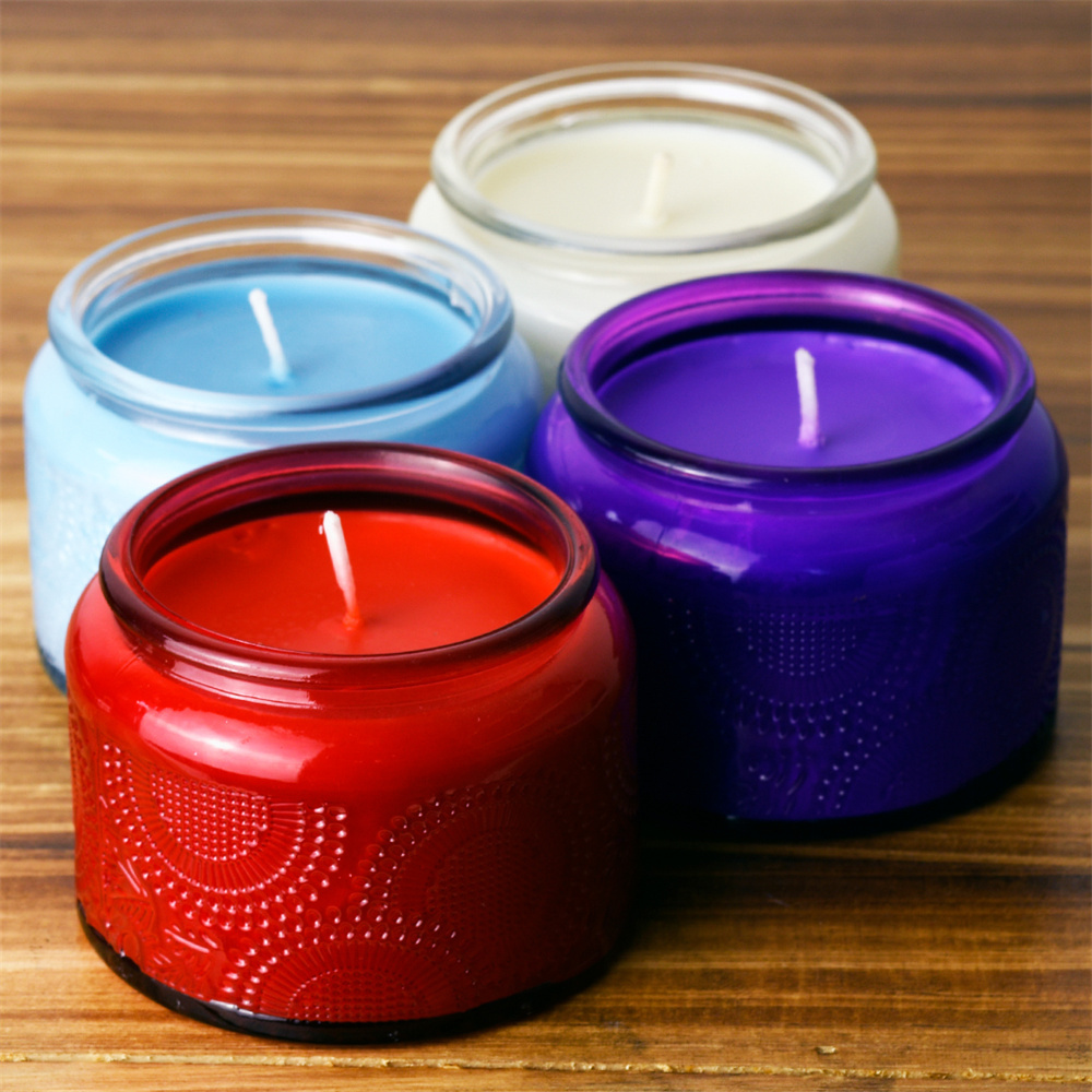 Custom Simple Style Glass Jar Soy Wax Candles With Aromatherapy